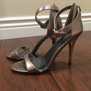 Chrome Strappy High Heels